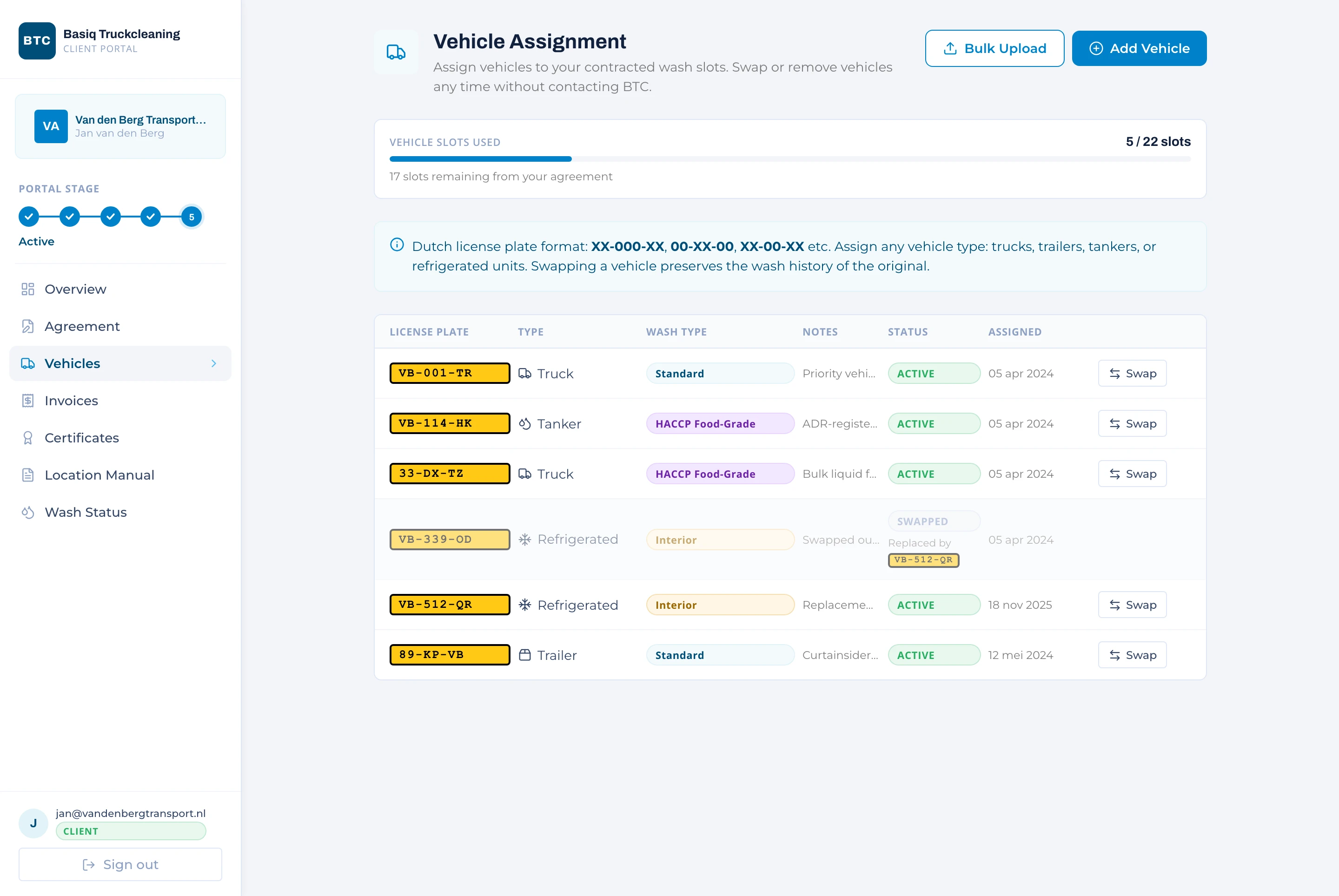 Vehicle assignment against contracted slots